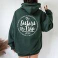 Sisters Trip 2024 Memories Girl Trip Friends Vacation Retro Women Oversized Hoodie Back Print Forest