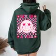 Six Is A Vibe Groovy 6Th Birthday 6Yr Old 6 Year Old Girls Women Oversized Hoodie Back Print Forest