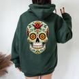 Skull Mexican Cinco De Mayo Costume For Women Women Oversized Hoodie Back Print Forest