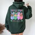 Snuggle Bunny Delivery Co Easter L&D Nurse Mother Baby Nurse Women Oversized Hoodie Back Print Forest