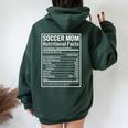 Soccer Mom Ball Mom Nutritional Facts 2021 Women Oversized Hoodie Back Print Forest