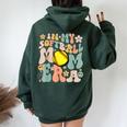 In My Softball Mom Era Mom Groovy Life Game Day Vibes Mama Women Oversized Hoodie Back Print Forest