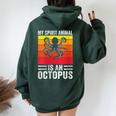 My Spirit Animal Is An Octopus Retro Vintage Women Oversized Hoodie Back Print Forest