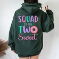 Squad Of The Two Sweet Team 2Nd Birthday Girl Donut Party Women Oversized Hoodie Back Print Forest