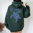 St Croix Sea Turtle Boys Girls Toddler Women Oversized Hoodie Back Print Forest