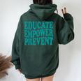 Stop The Violence Sexual Assault Awareness Groovy Educate Women Oversized Hoodie Back Print Forest