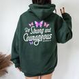 Be Strong And Courageous Butterfly Lover Christian Men Women Oversized Hoodie Back Print Forest