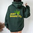 Sukkot Four Species Just Shake It Lulav Etrog Sukkah Women Oversized Hoodie Back Print Forest