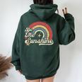 Be The Sunshine Kindness Retro Rainbow Vintage Graphic Women Oversized Hoodie Back Print Forest