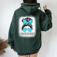 Swim Mom Messy Bun Bleached Mother's Day Women Oversized Hoodie Back Print Forest