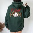 T Ball Mom Leopard Mother's Day Mama Ball Sport Player Women Oversized Hoodie Back Print Forest