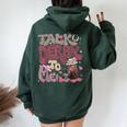 Talk Derby To Me Horse Racing Ky Derby Day Women Oversized Hoodie Back Print Forest
