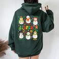 Teacher Special Education Sped Merry Christmas Cute Snowman Women Oversized Hoodie Back Print Forest