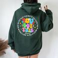 Teacher Test Day Rock The Test Testing Day You Got This Women Oversized Hoodie Back Print Forest