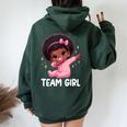 Team Girl Baby Announcement Gender Reveal Party Women Oversized Hoodie Back Print Forest