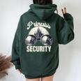 Team Princess Security Mom Dad Party Family Trip Vintage Women Oversized Hoodie Back Print Forest