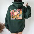 You Are More Than A Test Score Teacher Testing Day Groovy Women Oversized Hoodie Back Print Forest