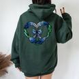 Texas Bluebonnets Blue Butterfly Women Oversized Hoodie Back Print Forest