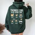 Things I Do In My Spare Time Farmar Farm Chicken Lover Women Oversized Hoodie Back Print Forest
