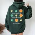Three Eclipse To Learn Science Teacher Space Women Oversized Hoodie Back Print Forest