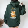 Tigers Make Me Happy Humans Make My Head Hurt Wild Animal Women Oversized Hoodie Back Print Forest