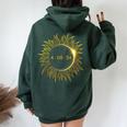 Total Solar Eclipse Eclipse Sunflower 2024 Women Oversized Hoodie Back Print Forest