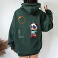 Totality Panda Solar Eclipse 08042024 Cute Eclipse Girls Women Oversized Hoodie Back Print Forest