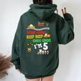 Transportation Truck 5Th Birthday Boy 5 Five Year Old Girl Women Oversized Hoodie Back Print Forest