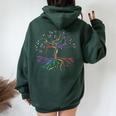 Tree Life Rainbow Lgbt Cool Gay Pride Flag Ally Women Oversized Hoodie Back Print Forest