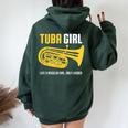 Tuba Girl Cute Marching Band Women Oversized Hoodie Back Print Forest