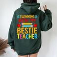 Twinning With My Bestie Teacher Boy Spirit Week Twin Day Women Oversized Hoodie Back Print Forest