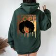 Unapologetically Dope Black History Melanin Women Oversized Hoodie Back Print Forest