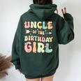 Uncle Of The Birthday Girl Matching Family Birthday Women Oversized Hoodie Back Print Forest