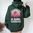 Never Underestimate A Girl With An Engineering Degree Women Oversized Hoodie Back Print Forest