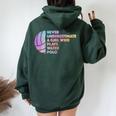 Never Underestimate A Girl Who Plays Water Polo Waterpolo Women Oversized Hoodie Back Print Forest