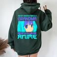 Never Underestimate A Grandma With An Anime Women Oversized Hoodie Back Print Forest