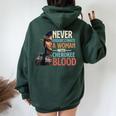 Never Underestimate A Woman With Cherokee Blood Pride Women Oversized Hoodie Back Print Forest