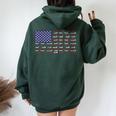 Us Flag Airplanes Aircraft Mechanic 4Th July Pilot Women Women Oversized Hoodie Back Print Forest