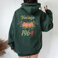 Vintage 1964 Floral 58Th Birthday Women Oversized Hoodie Back Print Forest
