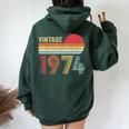 Vintage 1974 50Th Birthday 50 Years Old Women Oversized Hoodie Back Print Forest