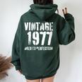 Vintage 1977 Birthday Retro Style Women Oversized Hoodie Back Print Forest