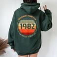 Vintage 1982 T For Retro 1982 Birthday Women Oversized Hoodie Back Print Forest