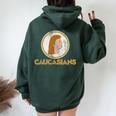 Vintage Caucasians Pride Caucasian Woman Women Oversized Hoodie Back Print Forest