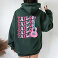 Vintage First Name Taylor Groovy First Name Personalized Women Oversized Hoodie Back Print Forest