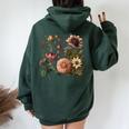 Vintage Inspired Flower Botanical Chart Naturalist Women Women Oversized Hoodie Back Print Forest