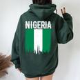 Vintage Nigeria Flag For Nigeria Nigerian Women Oversized Hoodie Back Print Forest