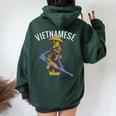 Vintage Vietnam Pride Vietnamese Mom & Baby I Love Vietnam Women Oversized Hoodie Back Print Forest