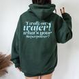 I Walk On Water Quote For Figure Skating Girls Women Oversized Hoodie Back Print Forest