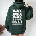 Wax On Wax Off Repeat Candle Maker Mom Women Oversized Hoodie Back Print Forest