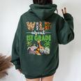 Wild About 1St Grade Teacher Student First Grade Zoo Safari Women Oversized Hoodie Back Print Forest